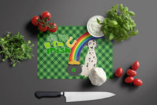 Load image into Gallery viewer, Dalmatian St. Patrick's Day Glass Cutting Boards – Durable, Decorative Kitchen Art Large