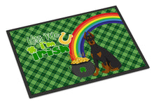 Load image into Gallery viewer, Black and Tan Doberman Pinscher St. Patrick's Day Doormat - 24x36 Decorative Floor Mat – Indoor/Outdoor Rug with Artistic Flair