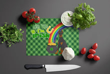 Load image into Gallery viewer, Black and Tan Doberman Pinscher St. Patrick's Day Glass Cutting Boards – Durable, Decorative Kitchen Art Large