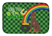 Load image into Gallery viewer, Red and Tan Doberman Pinscher St. Patrick's Day Dish Drying Mat – Absorbent, Artistic Kitchen Essentials