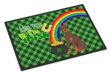Load image into Gallery viewer, Red and Tan Doberman Pinscher St. Patrick's Day Doormat - 24x36 Decorative Floor Mat – Indoor/Outdoor Rug with Artistic Flair