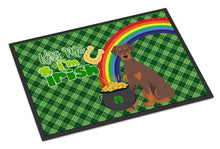 Load image into Gallery viewer, Natural Ear Red and Tan Doberman Pinscher St. Patrick's Day Doormat - 24x36 Decorative Floor Mat – Indoor/Outdoor Rug with Artistic Flair