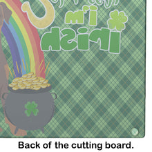 Load image into Gallery viewer, Natural Ear Red and Tan Doberman Pinscher St. Patrick's Day Glass Cutting Boards – Durable, Decorative Kitchen Art Large