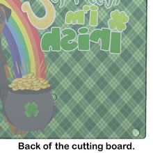 Load image into Gallery viewer, Natural Ear Black and Tan Doberman Pinscher St. Patrick's Day Glass Cutting Boards – Durable, Decorative Kitchen Art Large