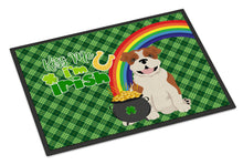 Load image into Gallery viewer, Red English Bulldog St. Patrick's Day Doormat - 24x36 Decorative Floor Mat – Indoor/Outdoor Rug with Artistic Flair