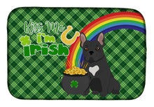 Load image into Gallery viewer, Black French Bulldog St. Patrick's Day Dish Drying Mat – Absorbent, Artistic Kitchen Essentials