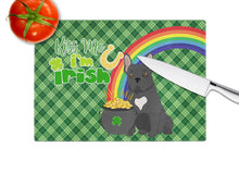 Load image into Gallery viewer, Black French Bulldog St. Patrick's Day Glass Cutting Boards – Durable, Decorative Kitchen Art Large