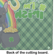Load image into Gallery viewer, Black French Bulldog St. Patrick's Day Glass Cutting Boards – Durable, Decorative Kitchen Art Large