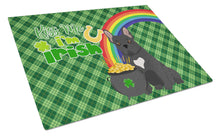 Load image into Gallery viewer, Black French Bulldog St. Patrick's Day Glass Cutting Boards – Durable, Decorative Kitchen Art Large