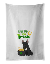 Load image into Gallery viewer, Black French Bulldog St. Patrick's Day White Kitchen Towel Set of 2 Dish Towels