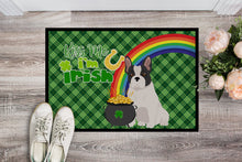 Load image into Gallery viewer, Black and White French Bulldog St. Patrick's Day Doormat - 24x36 Decorative Floor Mat – Indoor/Outdoor Rug with Artistic Flair