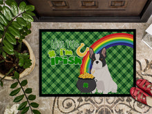 Load image into Gallery viewer, Black and White French Bulldog St. Patrick's Day Doormat - 24x36 Decorative Floor Mat – Indoor/Outdoor Rug with Artistic Flair