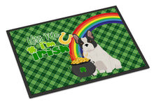 Load image into Gallery viewer, Black and White French Bulldog St. Patrick's Day Doormat - 24x36 Decorative Floor Mat – Indoor/Outdoor Rug with Artistic Flair