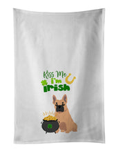 Load image into Gallery viewer, Fawn French Bulldog St. Patrick's Day White Kitchen Towel Set of 2 Dish Towels