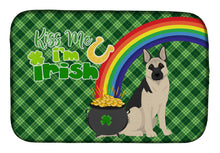 Load image into Gallery viewer, Black and Silver German Shepherd St. Patrick's Day Dish Drying Mat – Absorbent, Artistic Kitchen Essentials