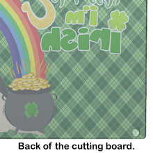 Load image into Gallery viewer, Black and Silver German Shepherd St. Patrick's Day Glass Cutting Boards – Durable, Decorative Kitchen Art Large