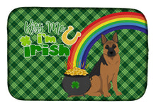Load image into Gallery viewer, Black and Tan German Shepherd St. Patrick's Day Dish Drying Mat – Absorbent, Artistic Kitchen Essentials