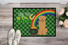 Load image into Gallery viewer, Gold Golden Retriever St. Patrick's Day Doormat - 24x36 Decorative Floor Mat – Indoor/Outdoor Rug with Artistic Flair