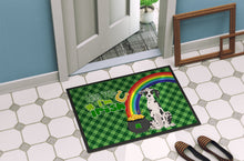 Load image into Gallery viewer, Harlequin Great Dane St. Patrick's Day Doormat - 24x36 Decorative Floor Mat – Indoor/Outdoor Rug with Artistic Flair