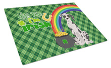 Load image into Gallery viewer, Harlequin Great Dane St. Patrick's Day Glass Cutting Boards – Durable, Decorative Kitchen Art Large