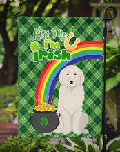 Load image into Gallery viewer, Great Pyrenees St. Patrick's Garden Flag – "Kiss Me I’m Irish" with Pot of Gold &amp; Rainbow