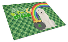 Load image into Gallery viewer, Great Pyrenees St. Patrick's Day Glass Cutting Boards – Durable, Decorative Kitchen Art Large