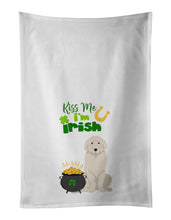 Load image into Gallery viewer, Great Pyrenees St. Patrick's Day White Kitchen Towel Set of 2 Dish Towels