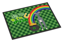 Load image into Gallery viewer, Gray Italian Greyhound St. Patrick's Day Doormat - 24x36 Decorative Floor Mat – Indoor/Outdoor Rug with Artistic Flair