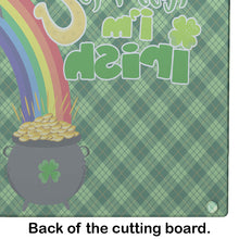 Load image into Gallery viewer, Black White Smooth Jack Russell Terrier St. Patrick's Day Glass Cutting Boards – Durable, Decorative Kitchen Art Large