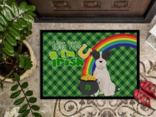Load image into Gallery viewer, Black White Wirehair Jack Russell Terrier St. Patrick's Day Doormat - 24x36 Decorative Floor Mat – Indoor/Outdoor Rug with Artistic Flair