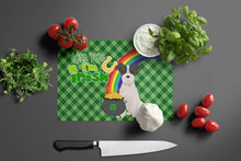Load image into Gallery viewer, Black White Wirehair Jack Russell Terrier St. Patrick's Day Glass Cutting Boards – Durable, Decorative Kitchen Art Large