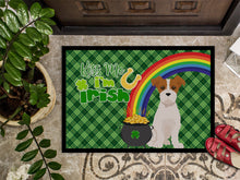 Load image into Gallery viewer, Brown White Wirehair Jack Russell Terrier St. Patrick's Day Doormat - 24x36 Decorative Floor Mat – Indoor/Outdoor Rug with Artistic Flair