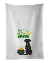 Load image into Gallery viewer, Black Labrador Retriever St. Patrick's Day White Kitchen Towel Set of 2 Dish Towels
