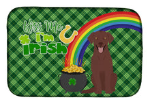 Load image into Gallery viewer, Chocolate Labrador Retriever St. Patrick's Day Dish Drying Mat – Absorbent, Artistic Kitchen Essentials