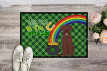 Load image into Gallery viewer, Chocolate Labrador Retriever St. Patrick's Day Doormat - 24x36 Decorative Floor Mat – Indoor/Outdoor Rug with Artistic Flair