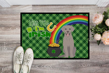 Load image into Gallery viewer, Gray Labrador Retriever St. Patrick's Day Doormat - 24x36 Decorative Floor Mat – Indoor/Outdoor Rug with Artistic Flair