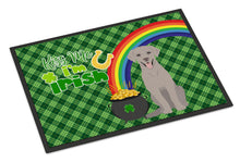 Load image into Gallery viewer, Gray Labrador Retriever St. Patrick's Day Doormat - 24x36 Decorative Floor Mat – Indoor/Outdoor Rug with Artistic Flair