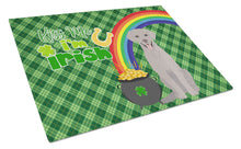 Load image into Gallery viewer, Gray Labrador Retriever St. Patrick's Day Glass Cutting Boards – Durable, Decorative Kitchen Art Large