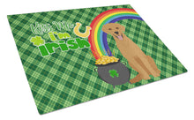 Load image into Gallery viewer, Red Fox Labrador Retriever St. Patrick's Day Glass Cutting Boards – Durable, Decorative Kitchen Art Large