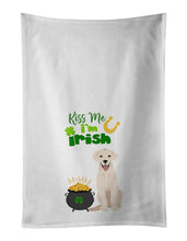 Load image into Gallery viewer, White Cream Labrador Retriever St. Patrick's Day White Kitchen Towel Set of 2 Dish Towels