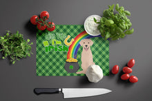 Load image into Gallery viewer, Yellow Labrador Retriever St. Patrick's Day Glass Cutting Boards – Durable, Decorative Kitchen Art Large