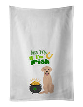 Load image into Gallery viewer, Yellow Labrador Retriever St. Patrick's Day White Kitchen Towel Set of 2 Dish Towels