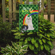 Load image into Gallery viewer, Maltese St. Patrick's Garden Flag – "Kiss Me I’m Irish" with Pot of Gold &amp; Rainbow