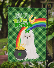 Load image into Gallery viewer, Maltese St. Patrick's Garden Flag – "Kiss Me I’m Irish" with Pot of Gold &amp; Rainbow