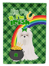 Load image into Gallery viewer, Maltese St. Patrick's Garden Flag – "Kiss Me I’m Irish" with Pot of Gold &amp; Rainbow
