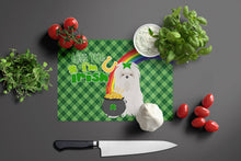 Load image into Gallery viewer, Maltese St. Patrick's Day Glass Cutting Boards – Durable, Decorative Kitchen Art Large