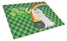 Load image into Gallery viewer, Maltese St. Patrick's Day Glass Cutting Boards – Durable, Decorative Kitchen Art Large