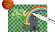 Load image into Gallery viewer, Black Newfoundland St. Patrick's Day Glass Cutting Boards – Durable, Decorative Kitchen Art Large