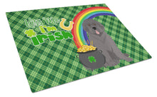 Load image into Gallery viewer, Grey Newfoundland St. Patrick's Day Glass Cutting Boards – Durable, Decorative Kitchen Art Large