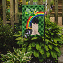 Load image into Gallery viewer, Landseer Newfoundland St. Patrick's Garden Flag – "Kiss Me I’m Irish" with Pot of Gold &amp; Rainbow